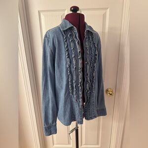 ~2 for $12~ Vintage Denim Ruffle Shirt